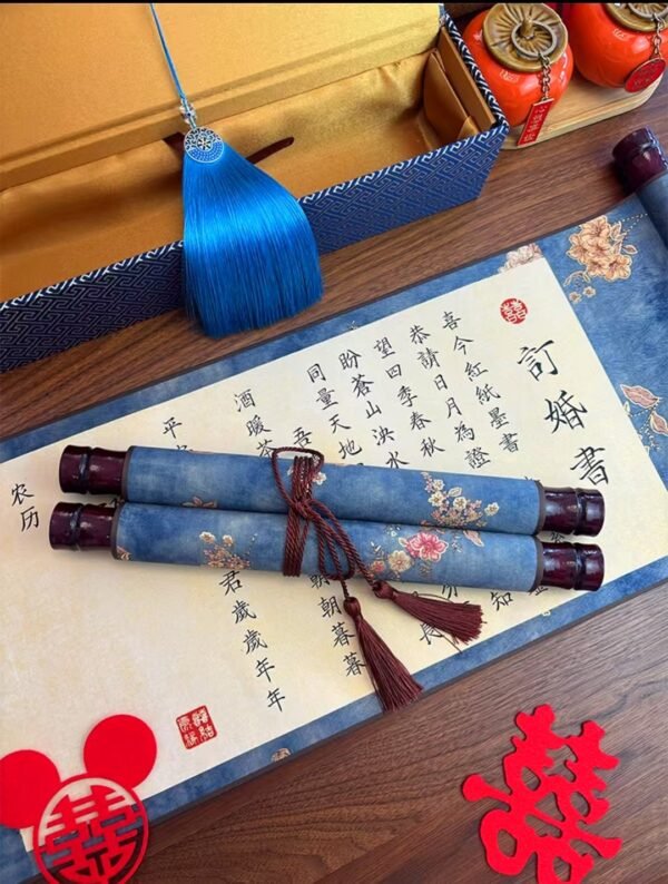 05 Xuan Paper Art Paper Sumi-E Painting Calligraphy Artwork Scroll Crafts Golden Branch Flower Song Brocade Box