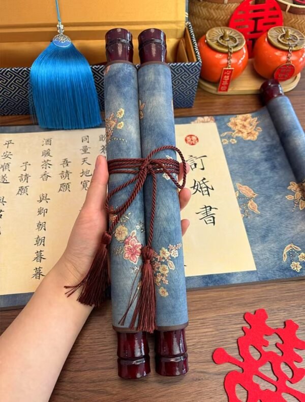06 Xuan Paper Art Paper Sumi-E Painting Calligraphy Artwork Scroll Crafts Golden Branch Flower Song Brocade Box