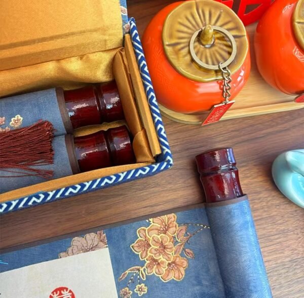 07 Xuan Paper Art Paper Sumi-E Painting Calligraphy Artwork Scroll Crafts Golden Branch Flower Song Brocade Box