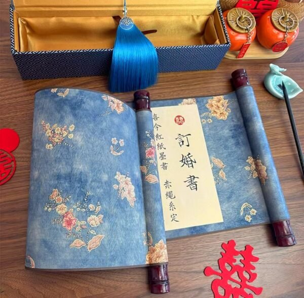 08 Xuan Paper Art Paper Sumi-E Painting Calligraphy Artwork Scroll Crafts Golden Branch Flower Song Brocade Box