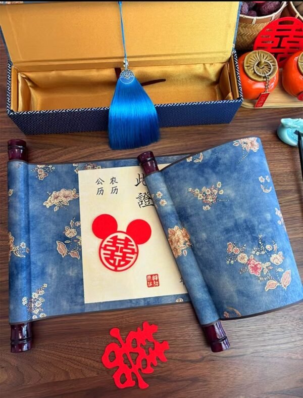 09 Xuan Paper Art Paper Sumi-E Painting Calligraphy Artwork Scroll Crafts Golden Branch Flower Song Brocade Box