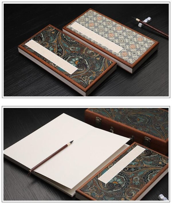 33*25 cm Xuan Paper Rice Paper Art Paper Calligraphy Painting Paper Sumi- E Paper Brochure list Ablum Red Wooden Box Set
