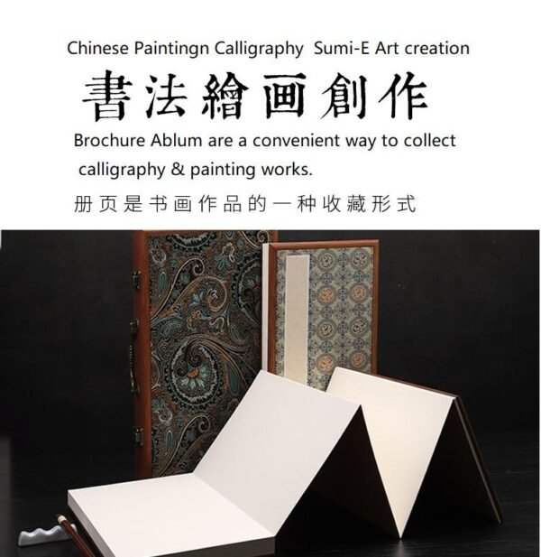 33*25 cm Xuan Paper Rice Paper Art Paper Calligraphy Painting Paper Sumi- E Paper Brochure list Ablum Red Wooden Box Set