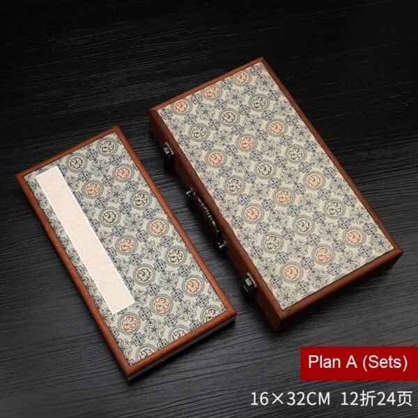 32*16cm Xuan Paper  Rice Paper  Art Paper Calligraphy Painting Paper  Sumi- E Paper Brochure list Ablum Red Wooden Box  Set