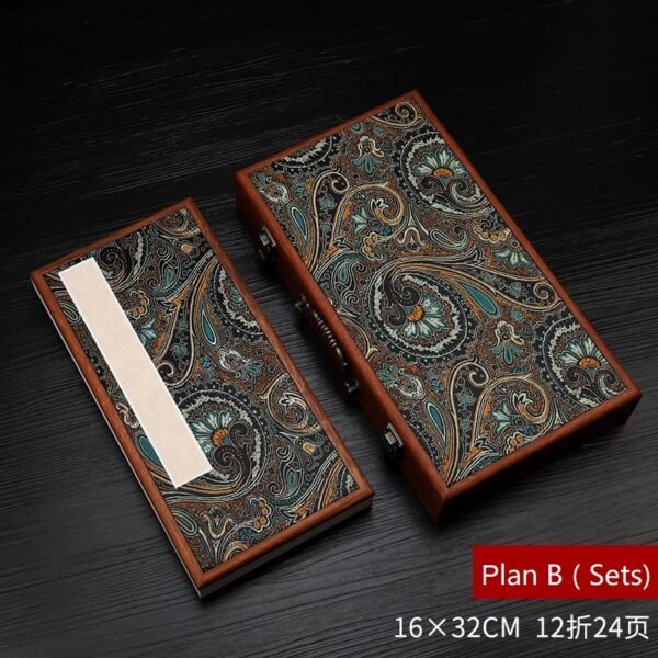 32*16cm Xuan Paper  Rice Paper  Art Paper Calligraphy Painting Paper  Sumi- E Paper Brochure list Ablum Red Wooden Box  Set