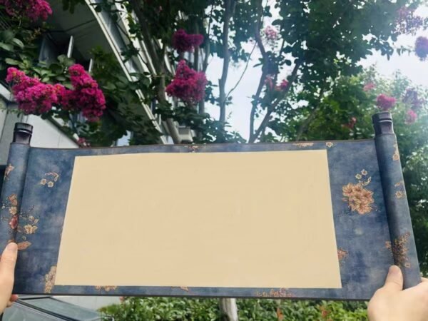 d0f50717ccfb0fe2b4d12e10f738e341 Xuan Paper Art Paper Sumi-E Painting Calligraphy Artwork Scroll Crafts Golden Branch Flower Song Brocade Box