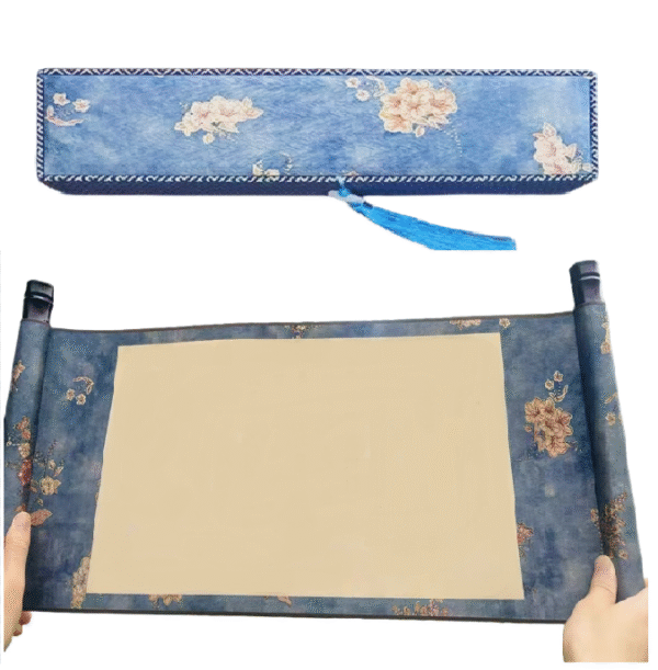 e3e6964ef2291d98169cf50a0603980d Xuan Paper Art Paper Sumi-E Painting Calligraphy Artwork Scroll Crafts Golden Branch Flower Song Brocade Box