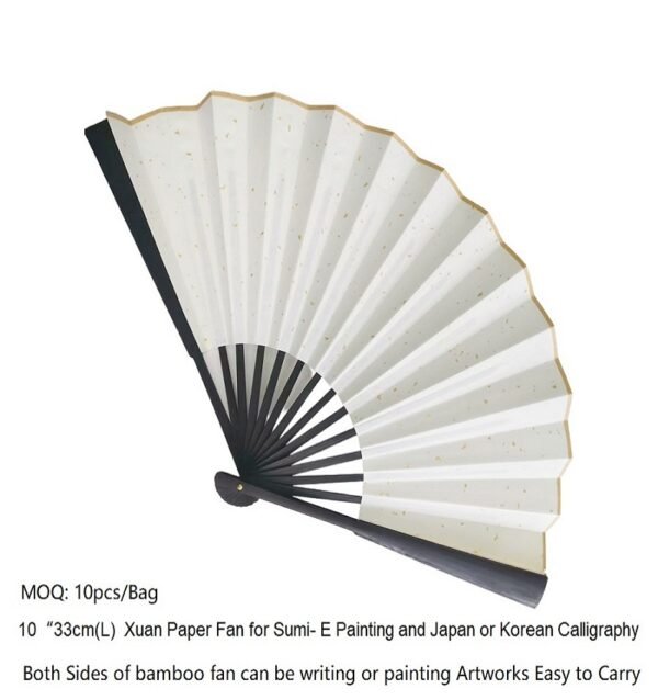 10# Xuan Paper Rice Paper Folding Bamboo Fan for painting calligraphy Artworks
