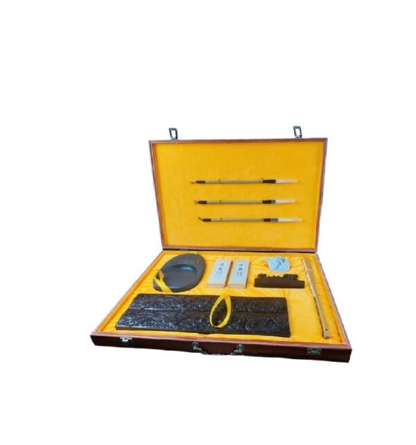 01 Four Treasures of Ancient Study of Xuan Paper Brush Pen Ink-Stick Ink Stone