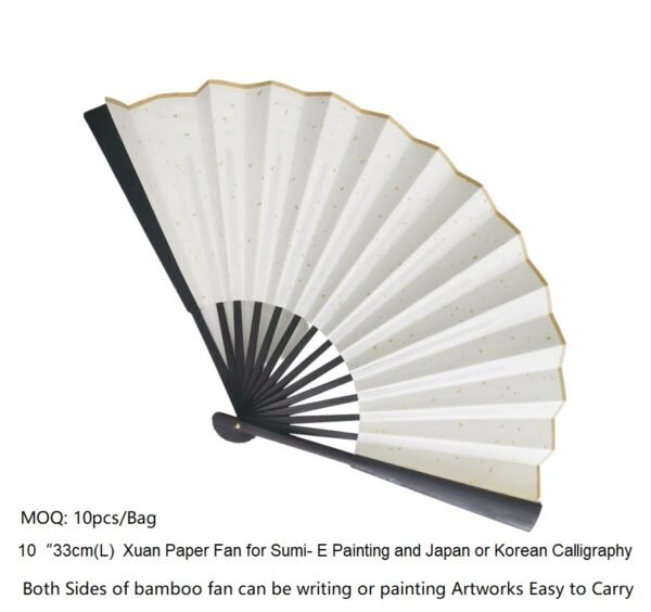 10# Xuan Paper Rice Paper Folding Bamboo Fan for painting calligraphy Artworks