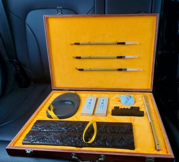 05 Four Treasures of Ancient Study of Xuan Paper Brush Pen Ink-Stick Ink Stone