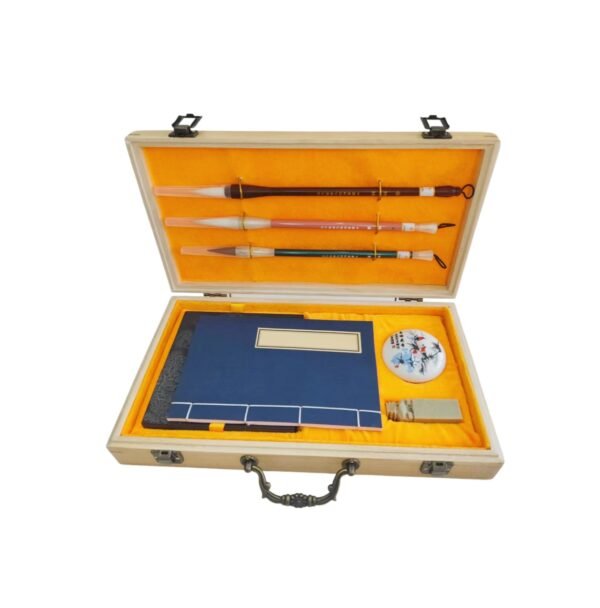 G4 The Chinese Four Treasures of Ancient Study Camphor Wood Collection Package Box Gift Set