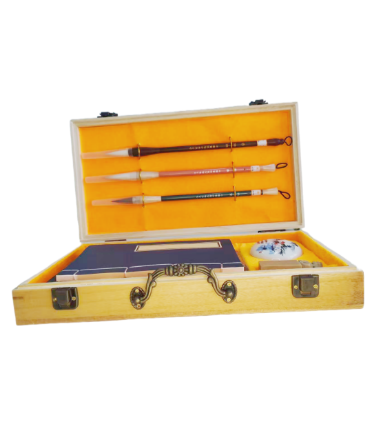 G7 The Chinese Four Treasures of Ancient Study Camphor Wood Collection Package Box Gift Set