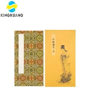 30*15cm Red xuan paper art Shakyo paper calligraphy paper artworks creation products writing painting paper The Heart Sutra Paper Box Sets Song Brocade Face Booklet
