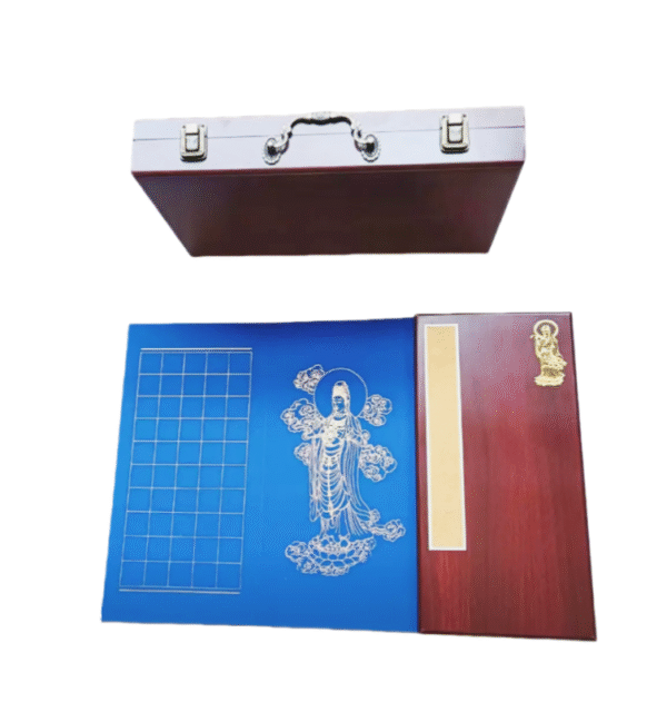 32*16cm  Xuan Paper Shakyo Paper Brochure Booklet Ablum Collection Gift Artworks Box Sets of The Heart Sutra Camphor Wood Red Color Box Package Articrafts.
