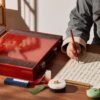 002 Chinese Sumi-E Painting Calligraphy Four Treasures of Study Art Painting Tool Collection Storage Box Solid Wood Box