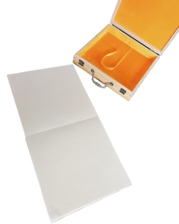 Chinese Xuan Paper Art Paper ( Handmade) Sumi -E Painting Paper Booklet for Painting Calligraphy Camphor Wood Box Package Gift