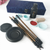 007 Four Treasure of Study Chinese Ink Brush Ink Stone Ink Pad Paste Ink Seal Student Basic Practice Calligraphy Painting for artworks Brocade Box Package