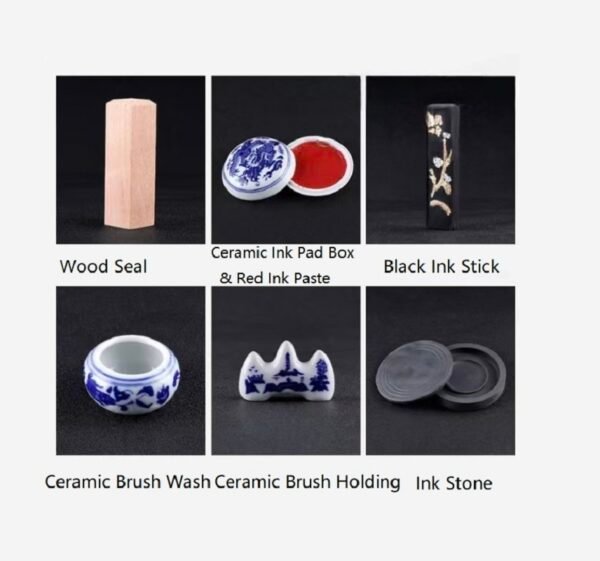 1005 Traditional Calligrapher's Tools: Comprehensive Stationery Pack Set Including Ink Stones & Pads for Enthusiasts Four Treasures of Study Chinese Ink Brush