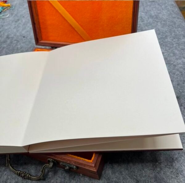 20*20cm Xuan Paper Raw Paper Handmade Watercolor Sumi-E Painting Calligraphy Paper Booklet Rosewood Box Set