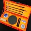 Plan A(Red Color Song Brocade Box Tool Sets for Calligraphy ) Traditional Calligrapher's Tools: Comprehensive Stationery Pack Set Including Ink Stones & Pads for Enthusiasts Four Treasures of Study Chinese Ink Brush