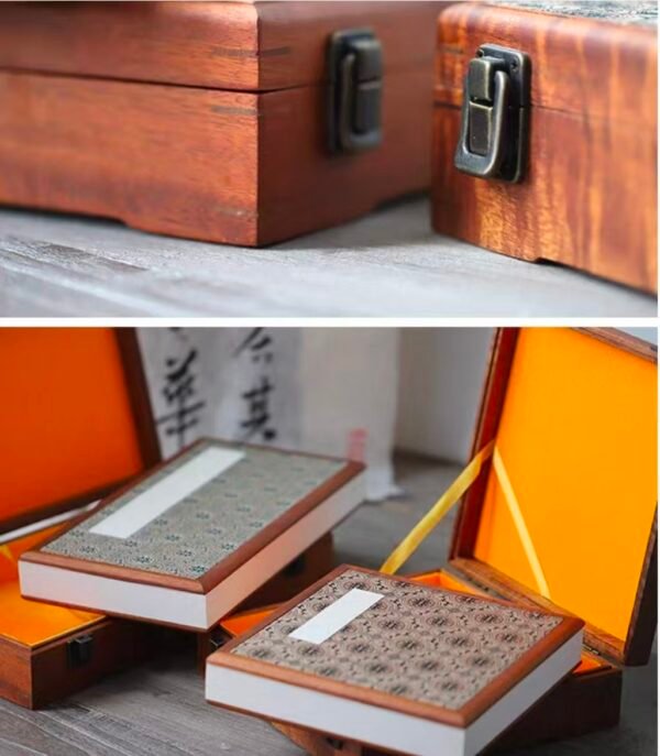 20*20cm Xuan Paper Raw Paper Handmade Watercolor Sumi-E Painting Calligraphy Paper Booklet Rosewood Box Set