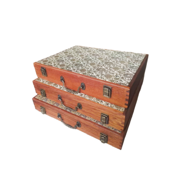 6 # 35*25*4.5cm Xuan Paper Ancient Booklet Package Song Brocade Faces Solid Wood Box