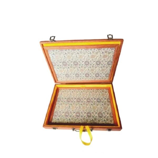 6 # 35*25*4.5cm Xuan Paper Ancient Booklet Package Song Brocade Faces Solid Wood Box