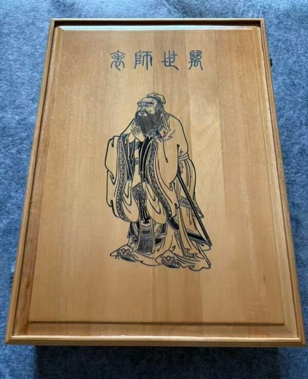 45*32cm Chinese Xuan Paper Ancient Color Booklet Camphor Wood Mounted Box Gifts for Writing <The Analects of Confucius >