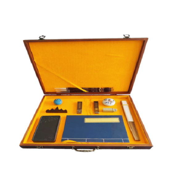 008 45*32cm Xuan Paper Art Paper Calligraphy Painting Brochure Song Brocade Face Red Wood Box