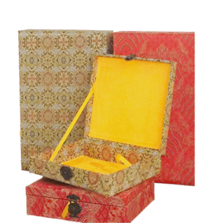 001 A4 29.7*21cm Xuan Paper Wood Frame Song Brocade Box Sets.