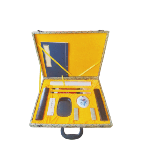 Four Treasures of Study  Solid Wood  Blank Pressing Song Brocade Box  Set