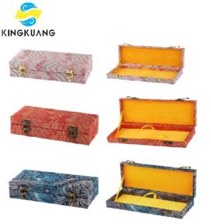 20.5*8.5*3.5cm Xuan Paper Booklet  for Marriage Certificate Book Min Song  Brocade Box Craft Artworks Package Case