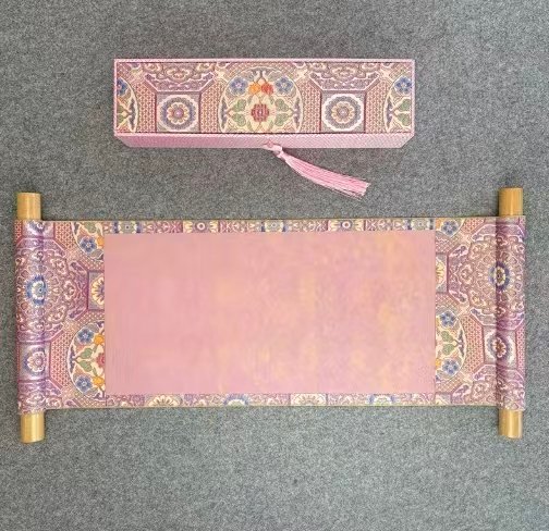Xuan Paper Purple Color Art Crafts  Articrafts hand Scroll Box Set for Writing Chinese Calligraphy Paternity Book, Master's Letter etc.