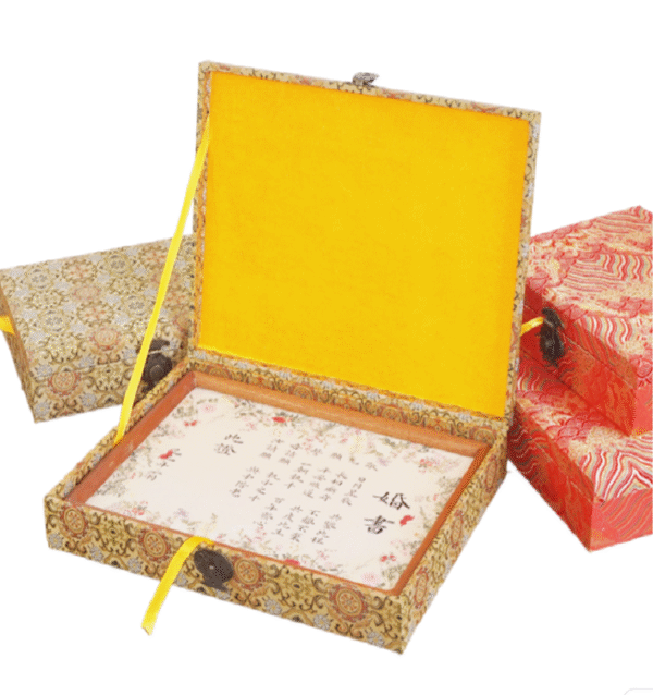 A4 29.7*21cm Xuan Paper Wood Frame Song Brocade Box Sets.
