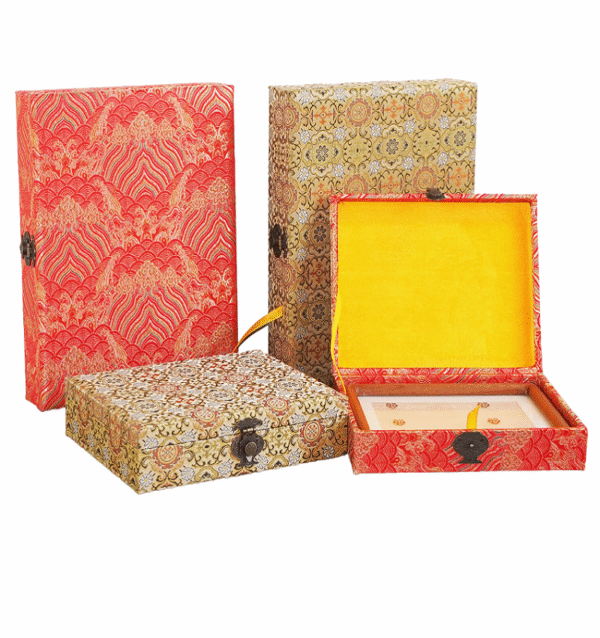 A4 29.7*21cm Xuan Paper Wood Frame Song Brocade Box Sets.