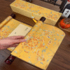 Golden Color Song Brocade Box with Xuan Paper Handicrafts Hand Scroll Art Craft Gift Set  For Painting Calligraphy Hanji ShuDao