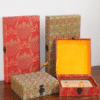 A4 29.7*21cm Xuan Paper Wood Frame Song Brocade Box Sets.