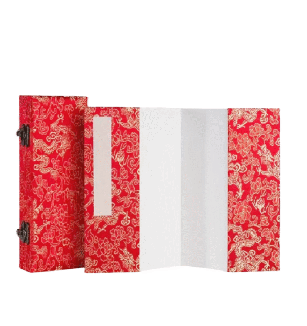 20.5*8.5*3.5cm Xuan Paper Booklet  for Marriage Certificate Book Min Song  Brocade Box Craft Artworks Package Case