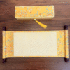 Golden Color Song Brocade Box with Xuan Paper Handicrafts Hand Scroll Art Craft Gift Set  For Painting Calligraphy Hanji ShuDao