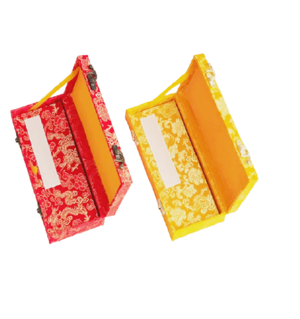 20.5*8.5*3.5cm Xuan Paper Booklet  for Marriage Certificate Book Min Song  Brocade Box Craft Artworks Package Case