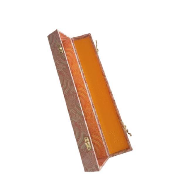 Xuan Paper Hand Scroll  100*34cm Song Brocade Box Pink  Cerulean Color Gift Necklaces Box