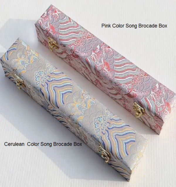 Xuan Paper Hand Scroll  100*34cm Song Brocade Box Pink  Cerulean Color Gift Necklaces Box