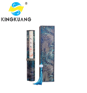 0. Eternal Blue Color Xuan Paper Scroll Tracing Copying Phoenix Seeking A Mate Pursuing love proposing marriage calligraphy Artwork Brocade Box Sets