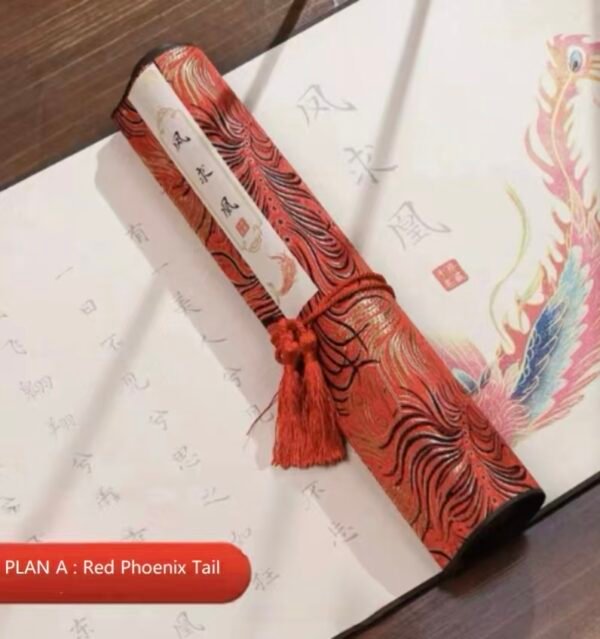 Tracing Copying  Phoenix Seeking A Mate Chinese Letter Pursuing love proposing marriage Copying calligraphy on Xuan paper hand scroll Brocade Box Sets
