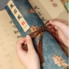 005 Eternal Blue Color Xuan Paper Scroll Tracing Copying Phoenix Seeking A Mate Pursuing love proposing marriage calligraphy Artwork Brocade Box Sets