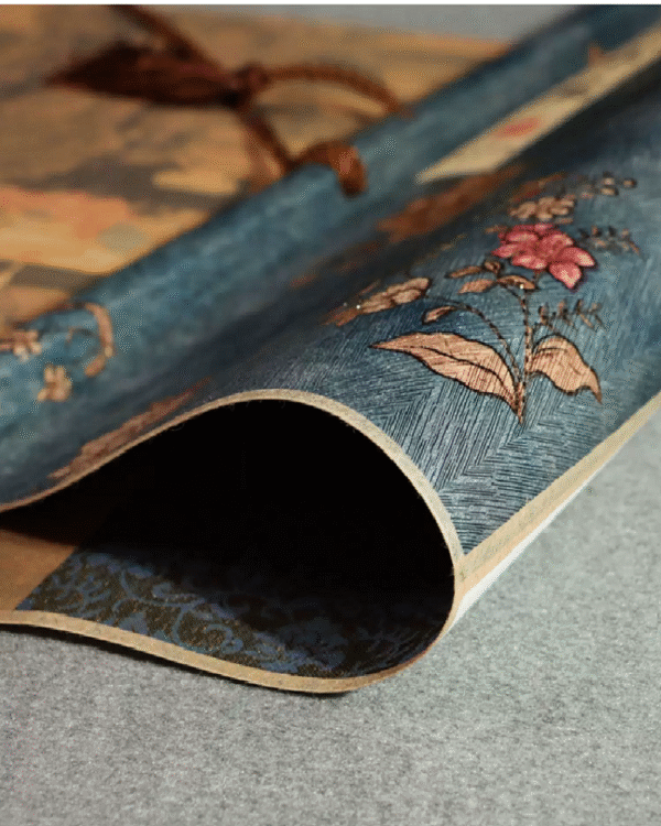 007 Eternal Blue Color Xuan Paper Scroll Tracing Copying Phoenix Seeking A Mate Pursuing love proposing marriage calligraphy Artwork Brocade Box Sets