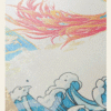 008 Eternal Blue Color Xuan Paper Scroll Tracing Copying Phoenix Seeking A Mate Pursuing love proposing marriage calligraphy Artwork Brocade Box Sets