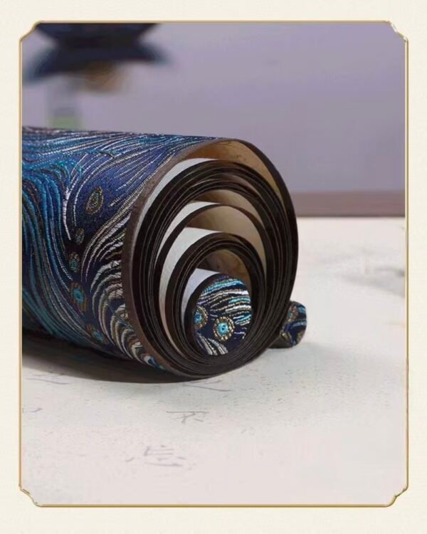 009 Eternal Blue Color Xuan Paper Scroll Tracing Copying Phoenix Seeking A Mate Pursuing love proposing marriage calligraphy Artwork Brocade Box Sets