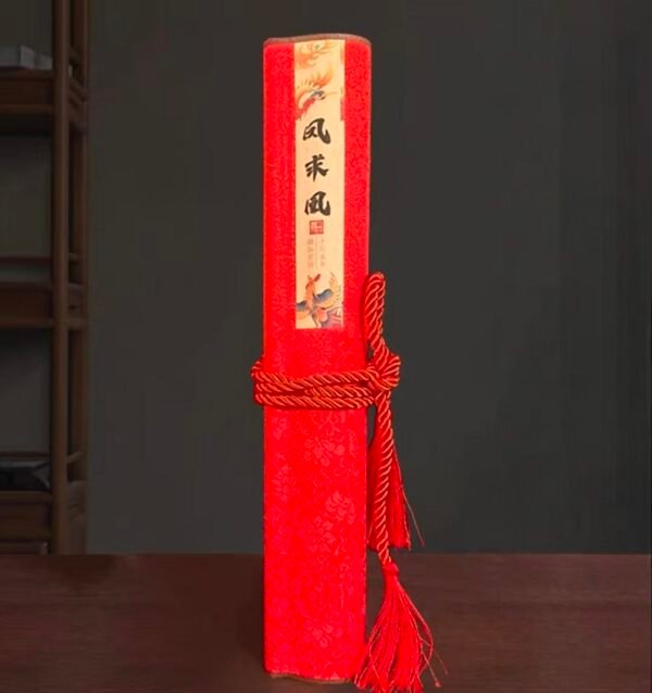 Tracing Copying  Phoenix Seeking A Mate Chinese Letter Pursuing love proposing marriage Copying calligraphy on Xuan paper hand scroll Brocade Box Sets